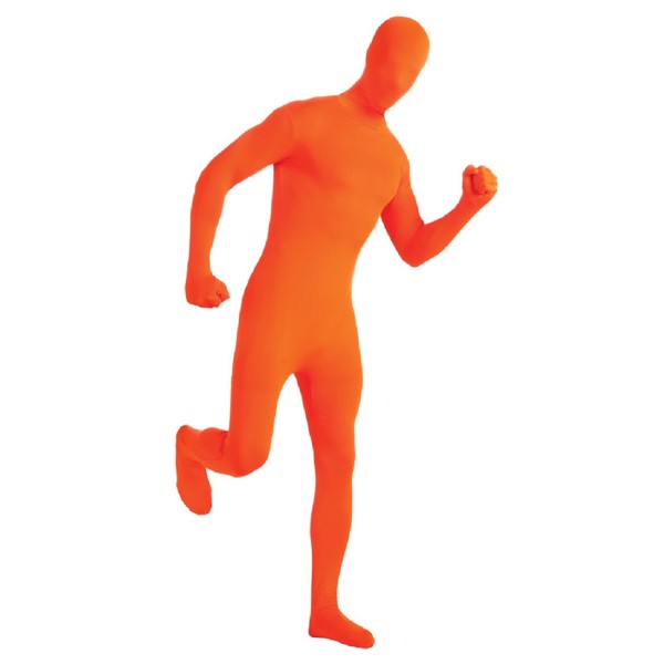 Second Skin Kostüm | Orange Overall | Morph Full Body Suit Verkleidung | Größe XL