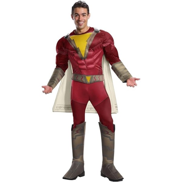 Shazam Deluxe Cosplay | Superheld Anzug Kostüm | Captain Marvel Overall | Größe M – L