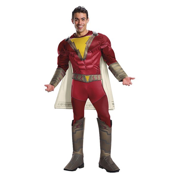 Shazam Deluxe Cosplay | Superheld Anzug Kostüm | Captain Marvel Overall | Größe M – L