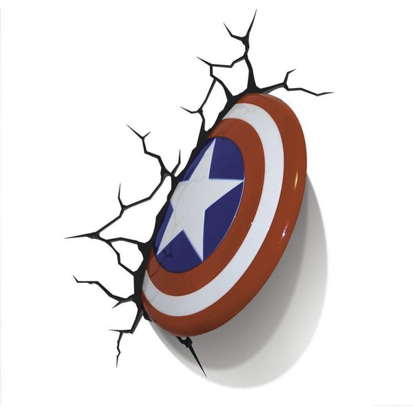 3DLight FX | Marvel Avengers | Captain America Schild Lampe | LED | Superheld Dekoration | Batterieb